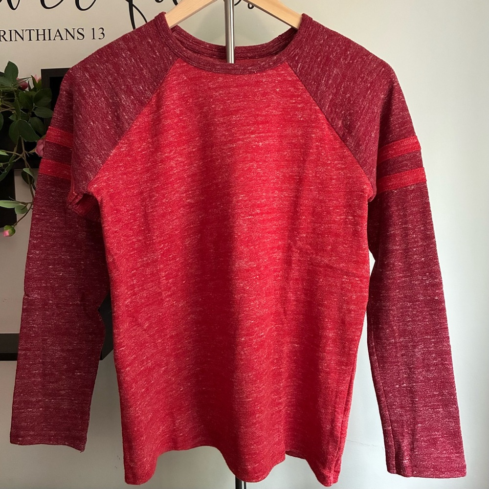 GAP Kids Red Heather Long Sleeve Tee